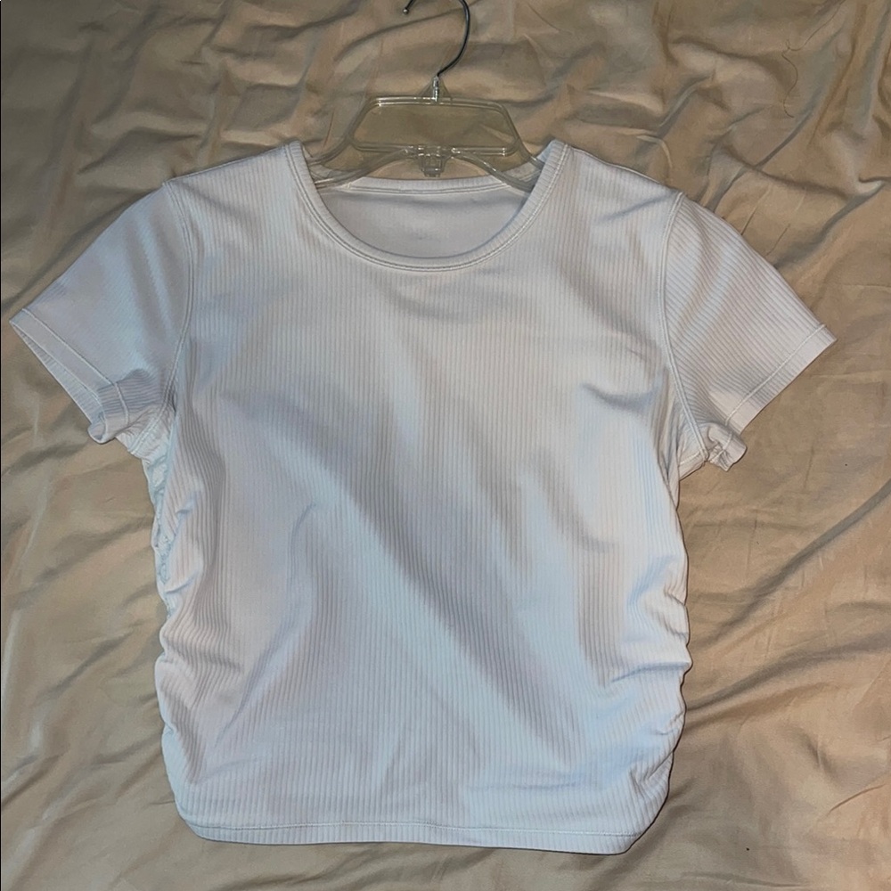 Lululemon White Ribbed Nulu Top - Size 6